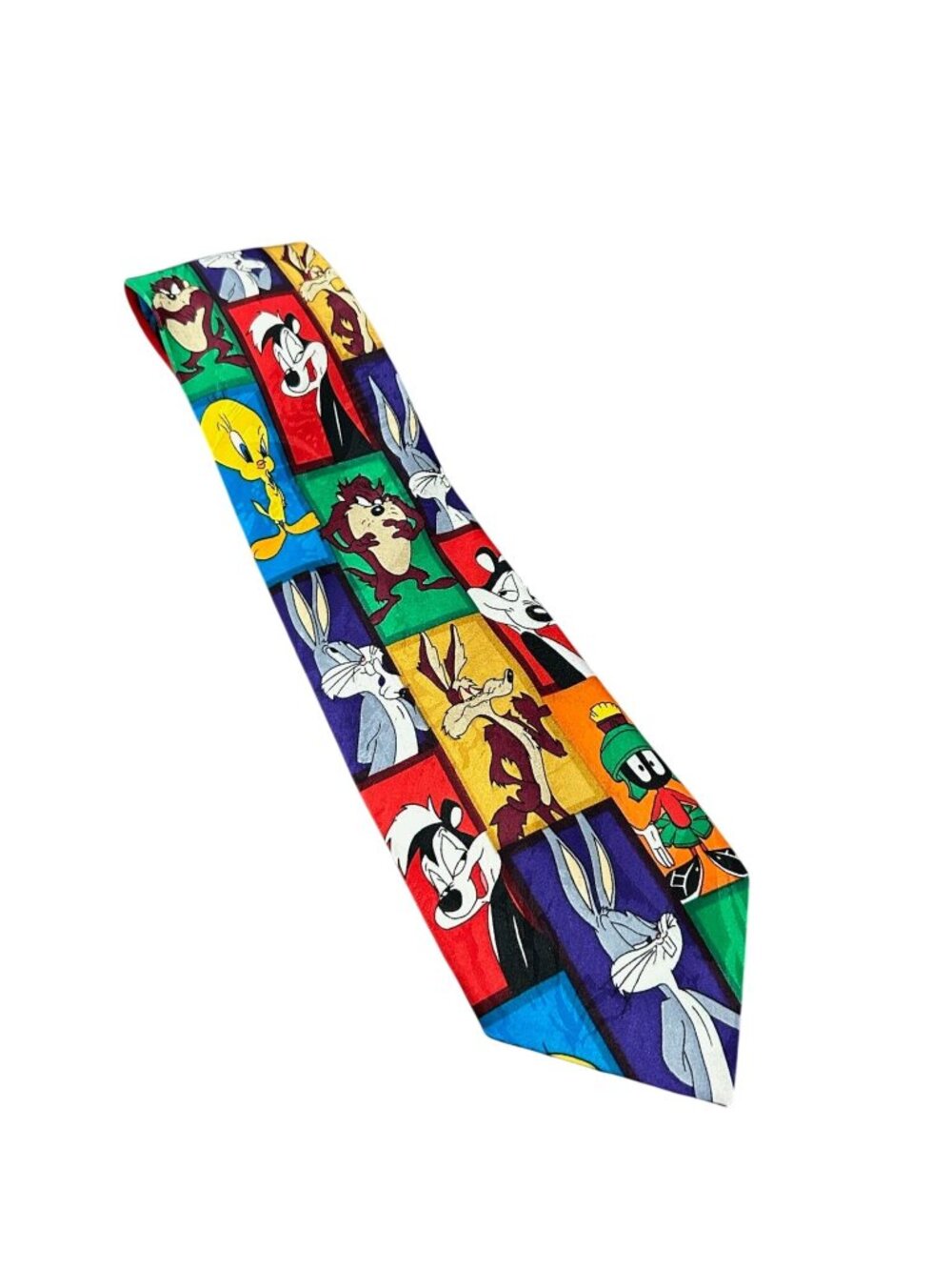 Looney Tunes Mania 1993 Cartoon Character Tie Bugs Bunny Taz Vintage Retro